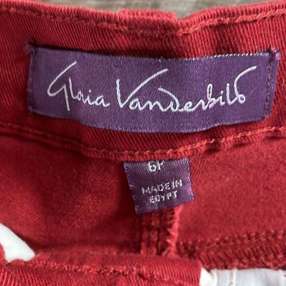 GLORIA VANDERBILT Women’s Amanda Jeans Petite Size 6P Dark Red Straight Leg - Picture 6 of 8